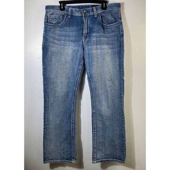 Mens Axel Vintage Boot Cut Jeans Weston Style Blue 36 x 32 Cotton Spandex - Picture 1 of 11